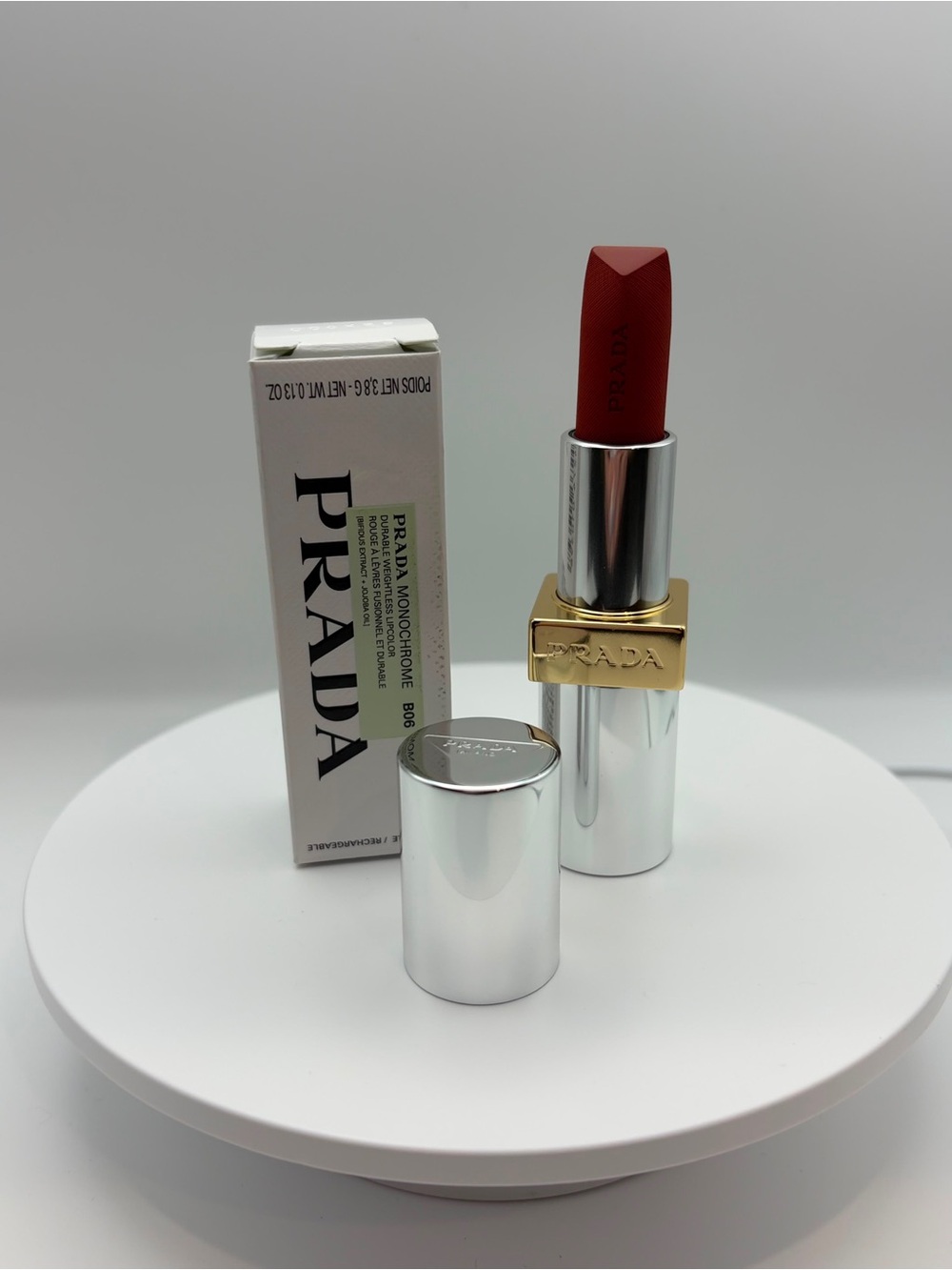 Prada Monochrome Velvet Lipstick - Mahogany B03.